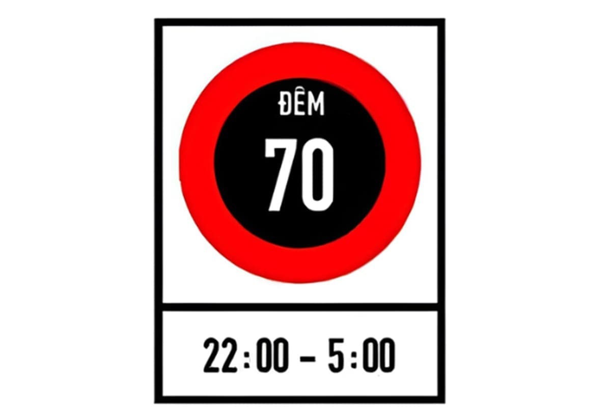 Biển báo P.127a “Tốc độ tối đa cho phép về ban đêm”