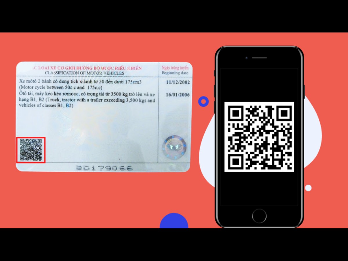 Tra cứu giấy phép lái xe bằng mã QR trên bằng lái xe