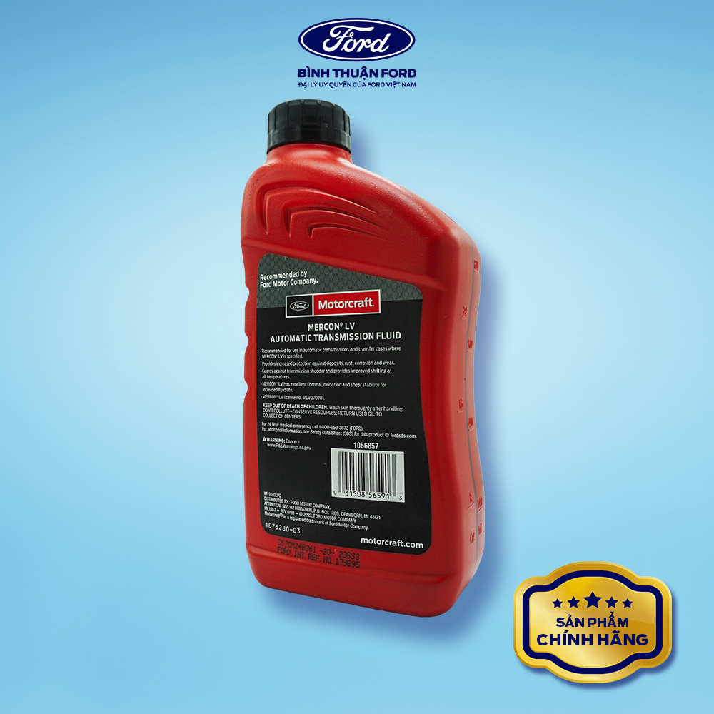 Hình ảnh xe Dầu Hộp Số Tự Động Ô Tô - Motorcraft Mercon LV 946ml – Bảo Vệ Hộp Số | Ford Fiesta, Ranger 2011+