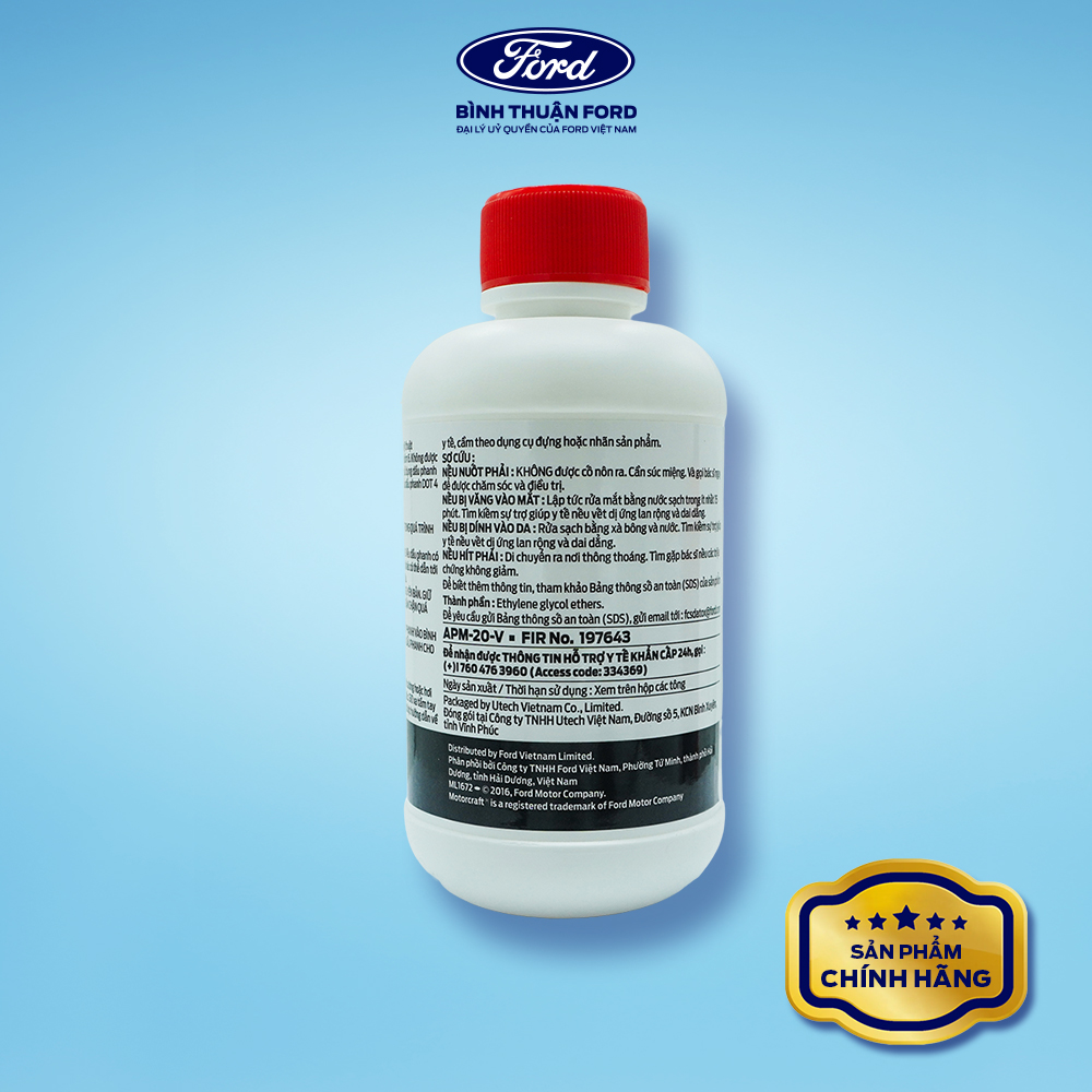 Hình ảnh xe Dầu Thắng Motorcraft DOT 4 Cao Cấp – 500ml, Phù Hợp Hệ Thống Phanh ABS, Xe Ô Tô & Xe Tải