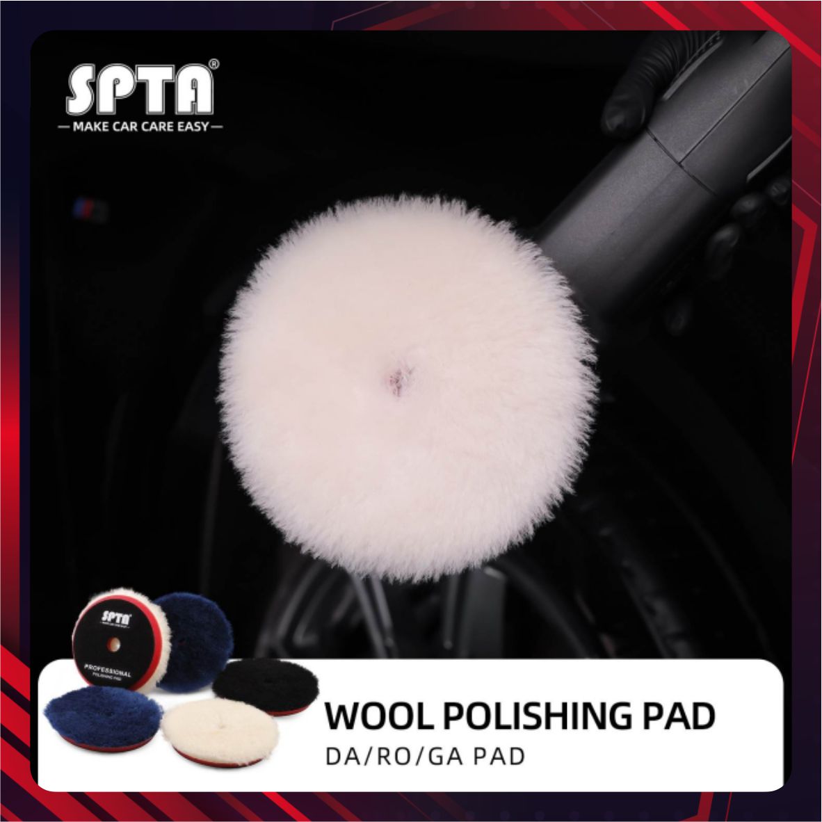 Hình ảnh xe Đệm len trắng đánh bóng 6 inch - WPBMS6W