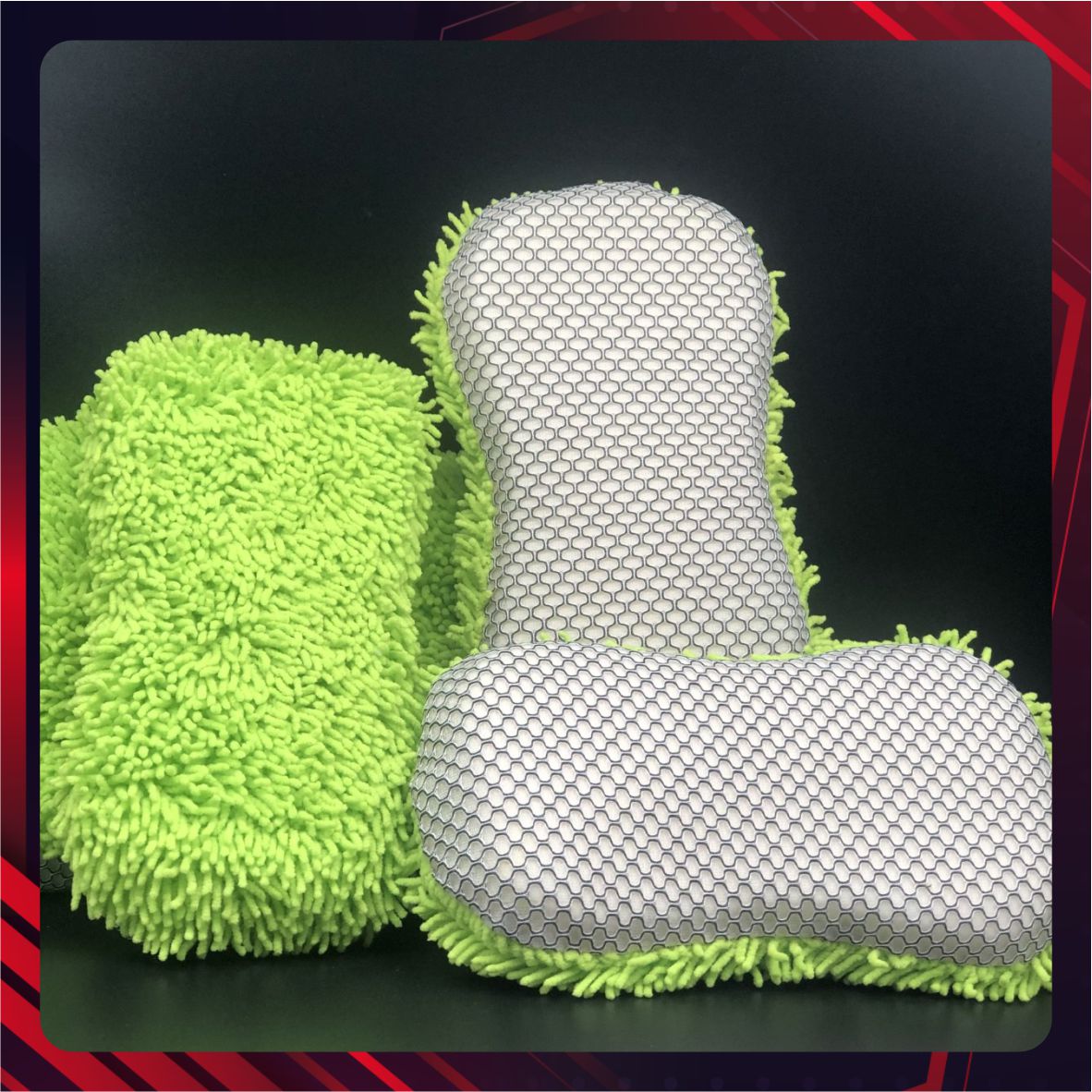 Hình ảnh xe Đệm xốp vải xoắn, màu xanh lá cây - dùng để rữa xe với xà bông - SPTA - TCFP19