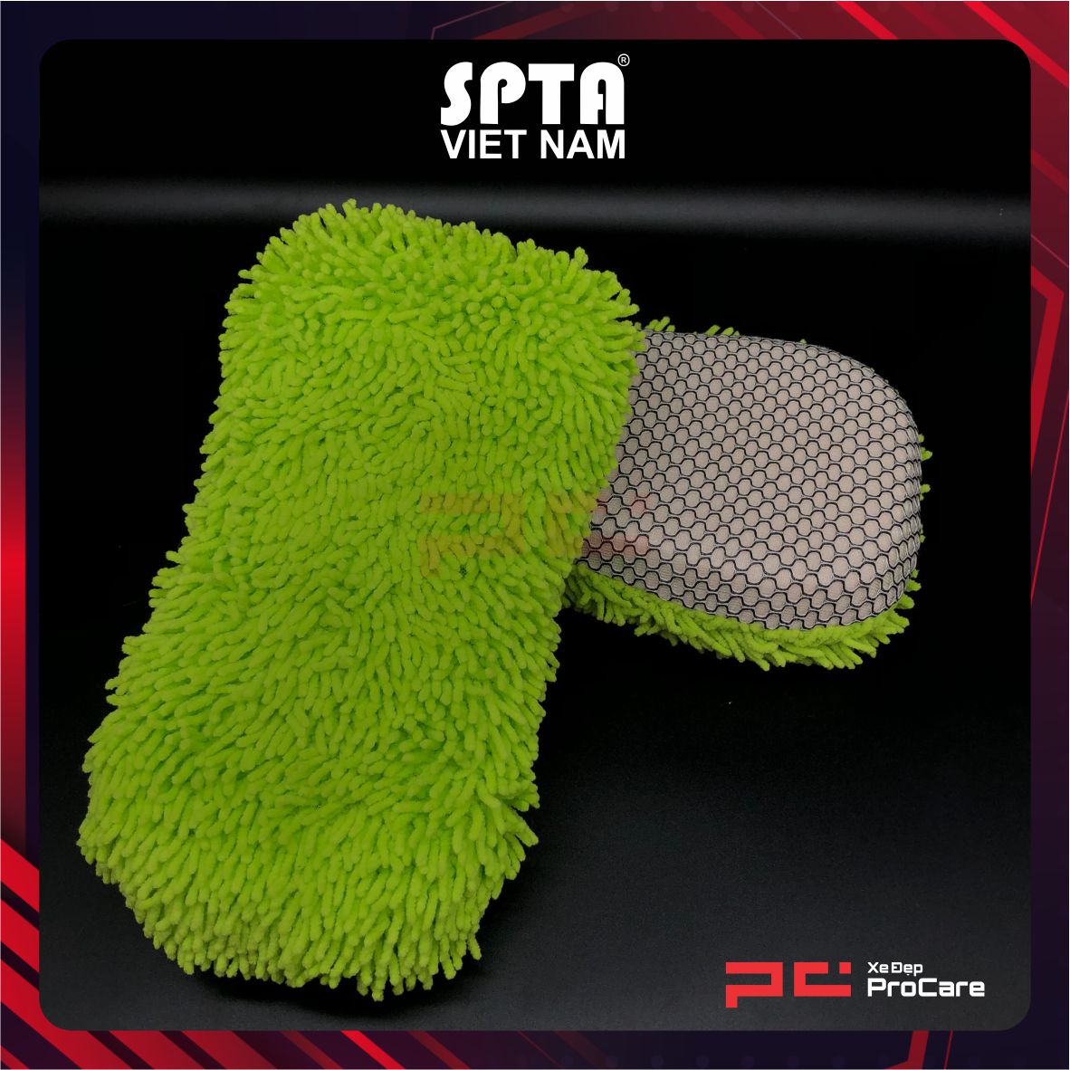 Hình ảnh xe Đệm xốp vải xoắn, màu xanh lá cây - dùng để rữa xe với xà bông - SPTA - TCFP19