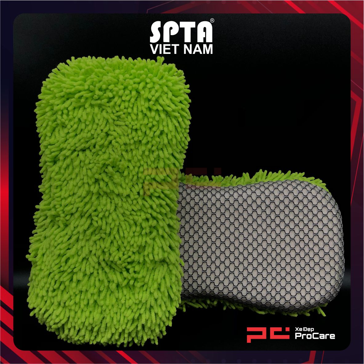 Hình ảnh xe Đệm xốp vải xoắn, màu xanh lá cây - dùng để rữa xe với xà bông - SPTA - TCFP19