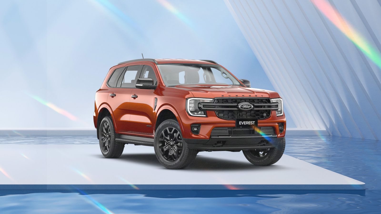 Hình ảnh xe FORD EVEREST TITANIUM 2.0L 4X2 TRẮNG/ĐỎ CAM