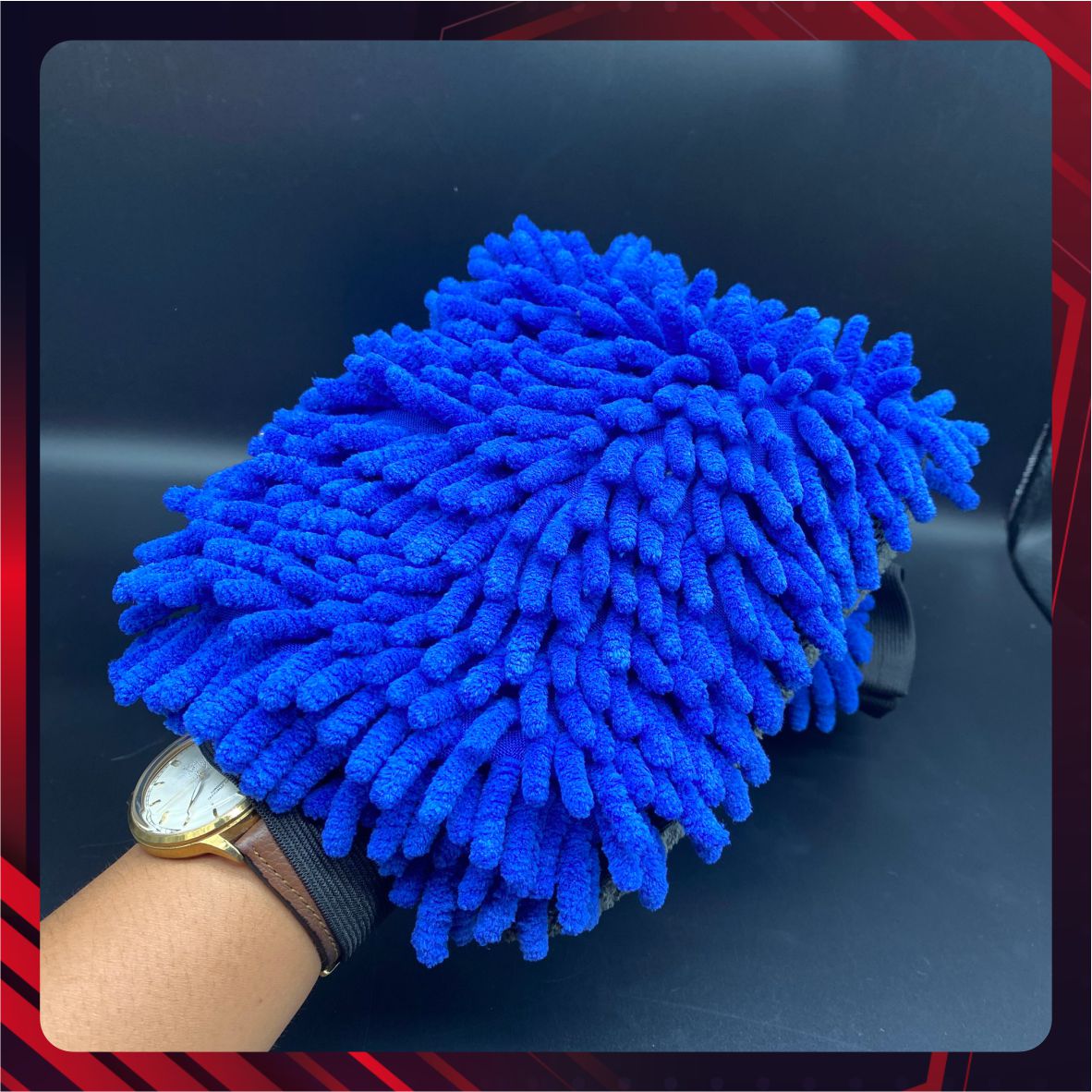 Hình ảnh xe Găng tay rửa xe len (xanh + xám) - SPTA - MWG15