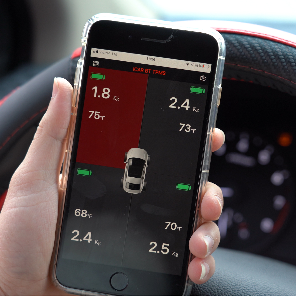 Hình ảnh xe Cảm biến áp suất lốp ICAR Ellisafe i3 Series