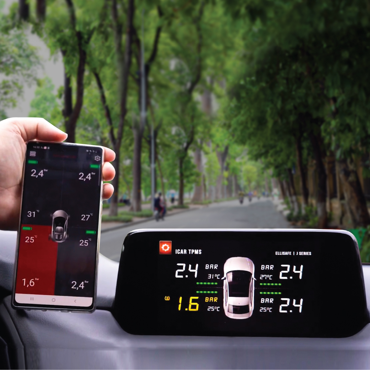 Hình ảnh xe Cảm biến áp suất lốp ICAR Ellisafe J3 Series 