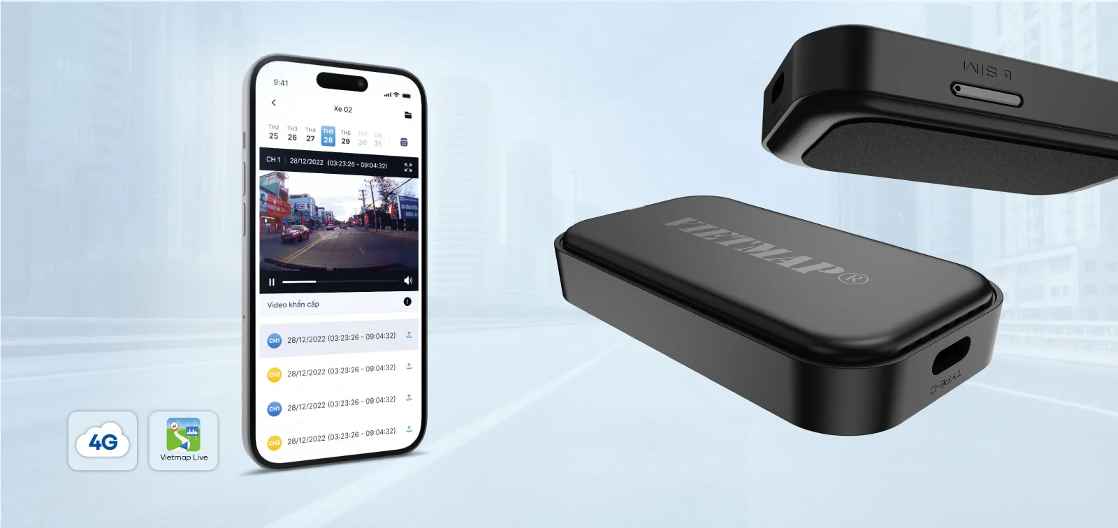 Hình ảnh xe VIETMAP SPEEDMAP M2 COMBO TRƯỚC SAU