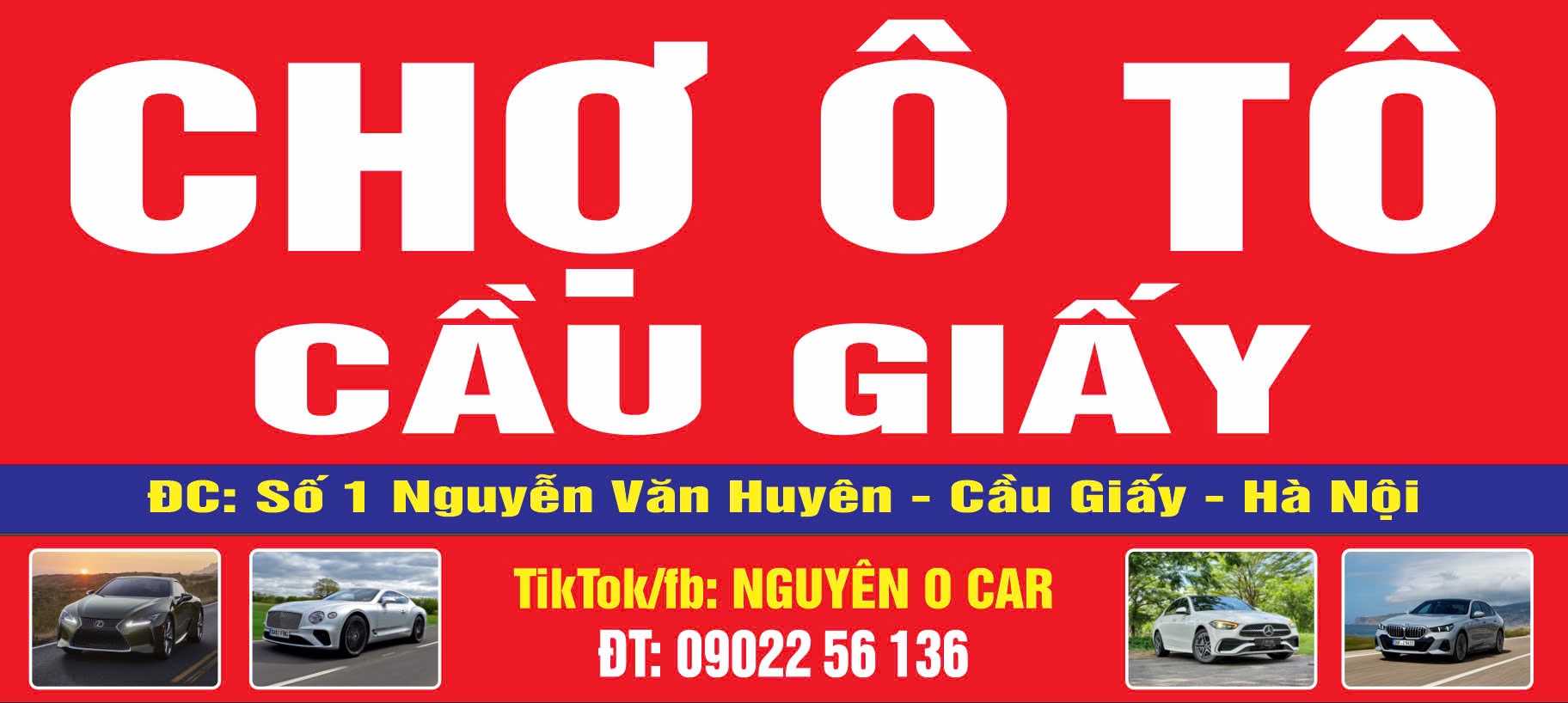 Banner cửa hàng CHỢ ÔTÔ CẦU GIẤY
