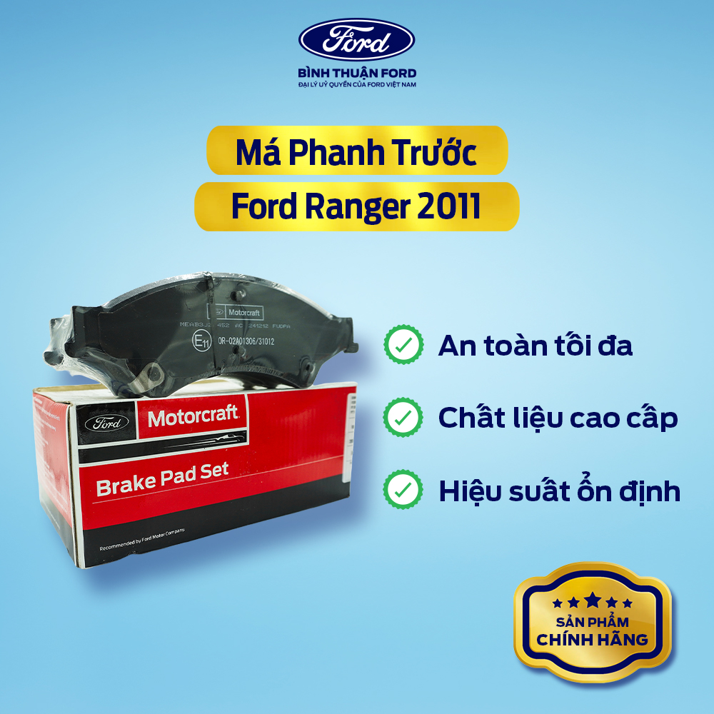 Hình ảnh phụ kiện Má Phanh Trước, Bố Thắng trước Ô Tô Ford Ranger 2011+ | Chính Hãng, An Toàn & Hiệu Suất Tối Ưu