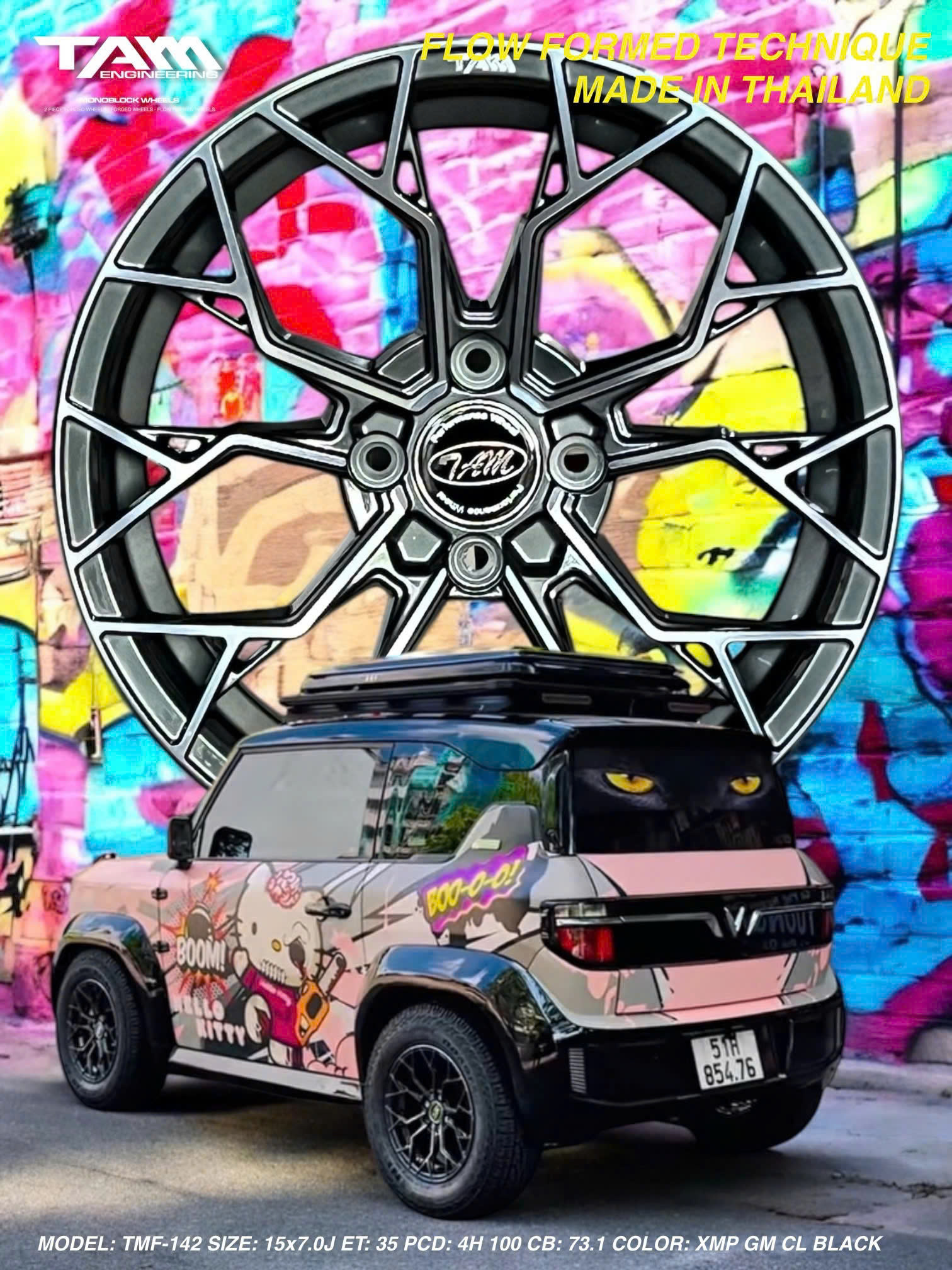 Hình ảnh phụ kiện 🔥 MÂM ĐỘ ĐỈNH CAO CHO VINFAST VF3 🔥 THƯƠNG HIỆU: TAM ENGINEERING - MADE IN THAILAND CÔNG NGHỆ: FLO
