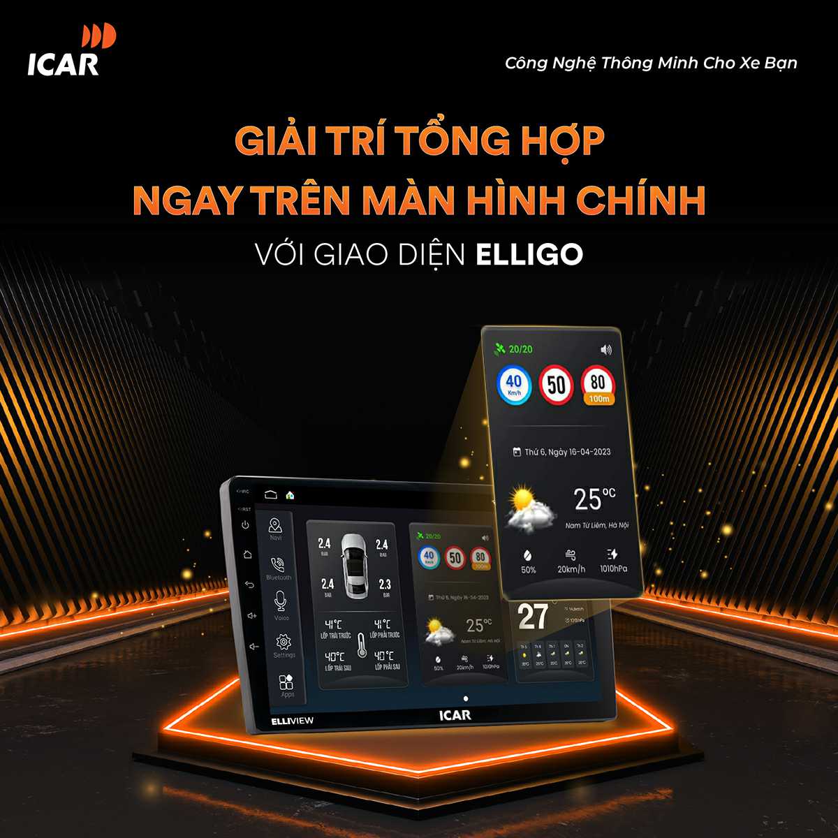 Hình ảnh xe Thiết bị dẫn đường ICAR Android Elliview UE Lite 6