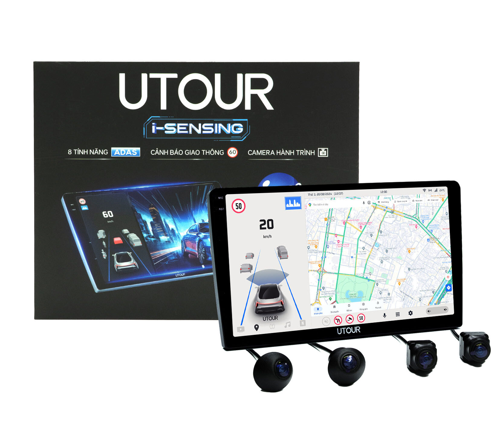 Hình ảnh xe Màn hình liền Camera 360 AI ADAS UTOUR US360 – i2K