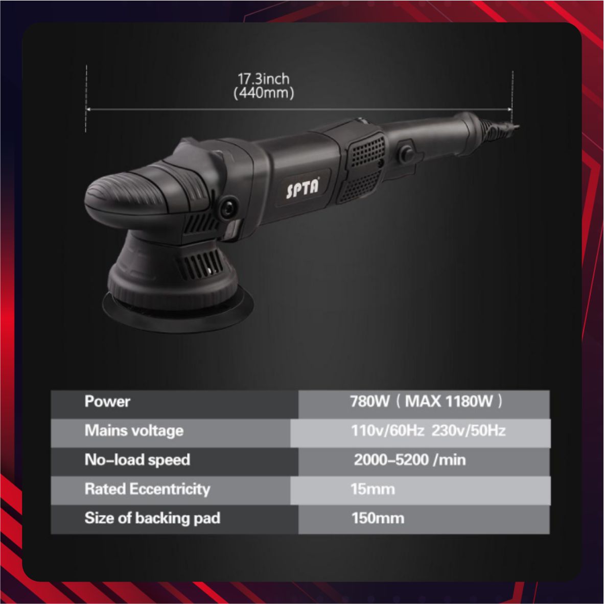 Hình ảnh xe Máy đánh bóng tác động kép (đế 5inches) - SPTA - DA502