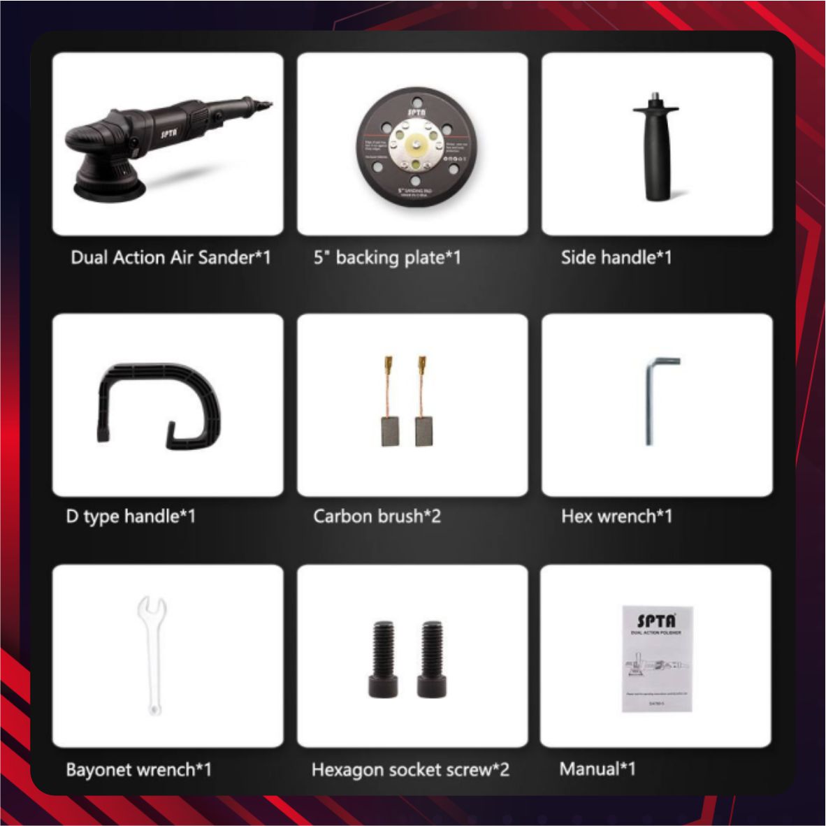 Hình ảnh xe Máy đánh bóng tác động kép (đế 5inches) - SPTA - DA502