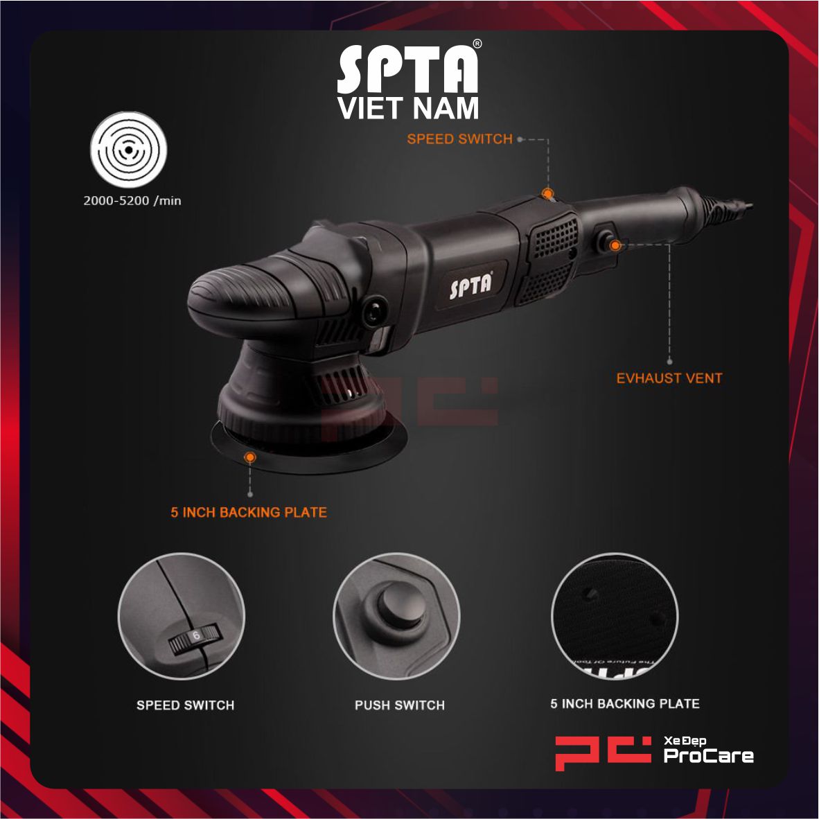 Hình ảnh xe MÁY ĐÁNH BÓNG LỆCH TÂM - TÁC ĐỘNG KÉP - SPTA - DA502