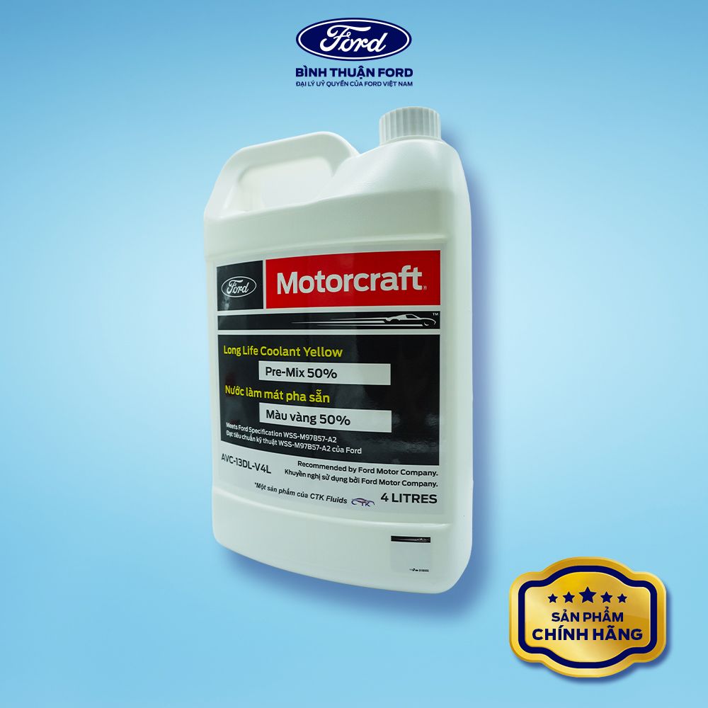 Hình ảnh xe Nước Làm Mát Chính Hãng Motorcraft 4L – Màu Vàng, Bảo Vệ Động Cơ, Tiêu Chuẩn Ford WSS-M97844-D