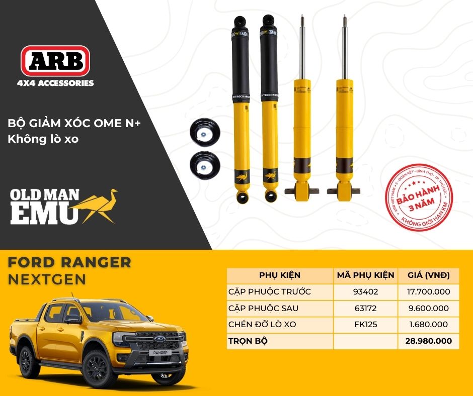 Hình ảnh xe Hệ thống giảm xóc Old Man Emu dành cho xe FORD