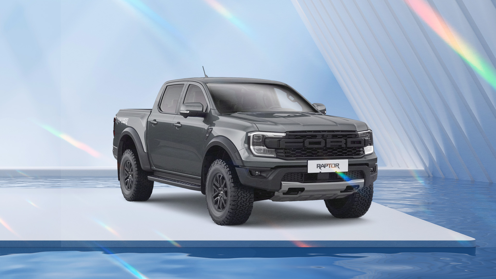 Hình ảnh xe FORD RANGER RAPTOR 4X4 2025 ĐỎ CAM/GHI XÁM