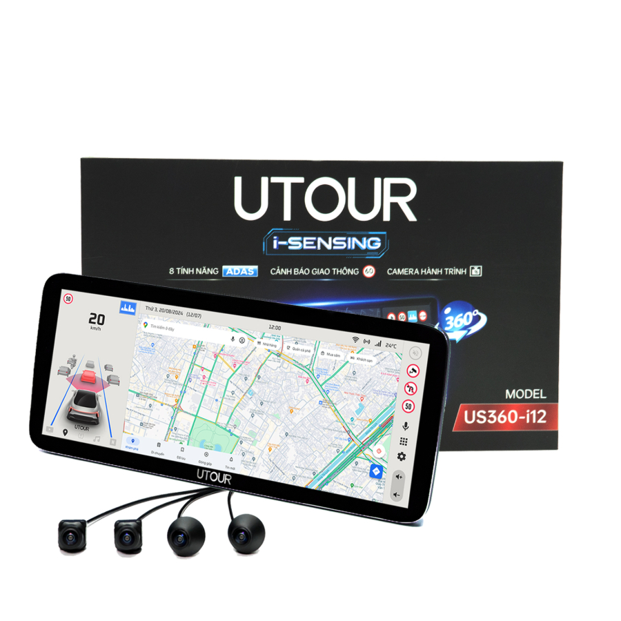 Hình ảnh phụ kiện Màn hình liền Camera 360 AI ADAS UTOUR US360 – i12
