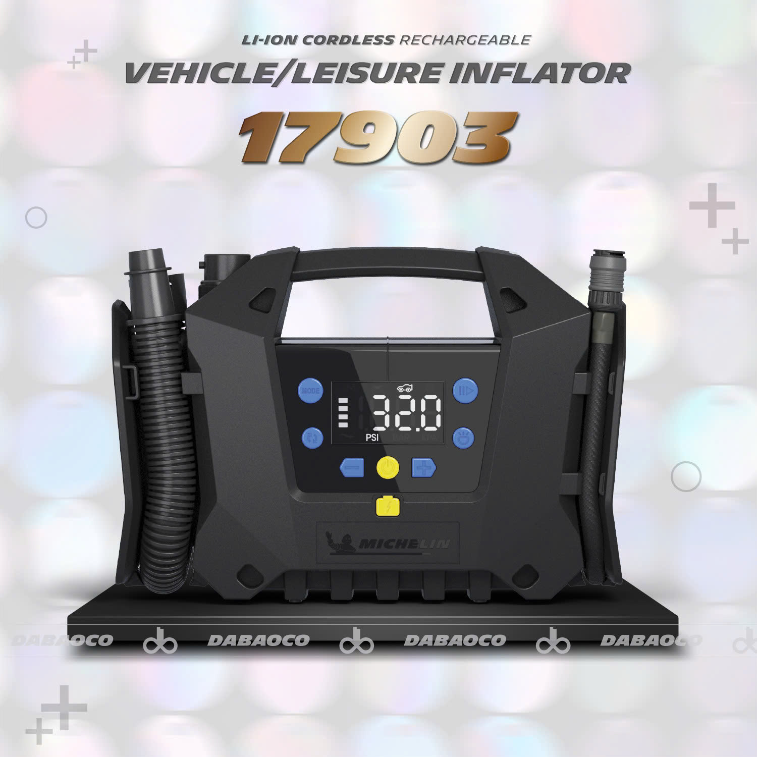 Hình ảnh xe Bơm lốp xe ô tô mini Michelin 17903 ( dùng Pin sạc )