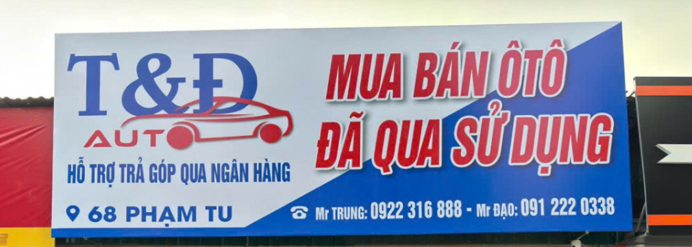 Banner cửa hàng T&D AUTO